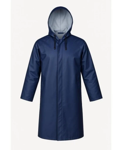 Pvc Yağmurluk Iş Güvenlik Yağmurluk Pardesü Boy Lacivert