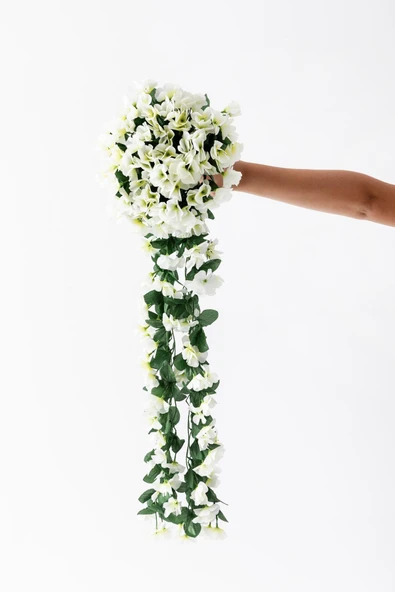 Yapay Begonvil Çiçeği 75 cm Beyaz 22 Dal ürün görseli