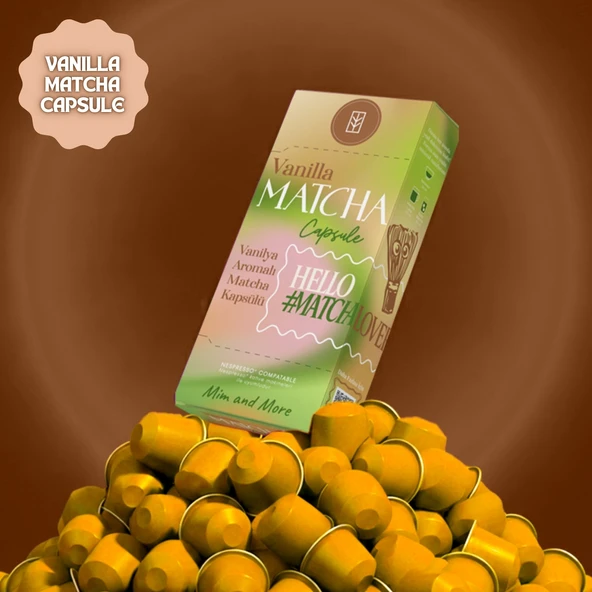 Vanilla Matcha Kapsül - Nespresso Uyumlu, Vanilya Aromalı Matcha Tozu, 10lu Paket - Resim 3