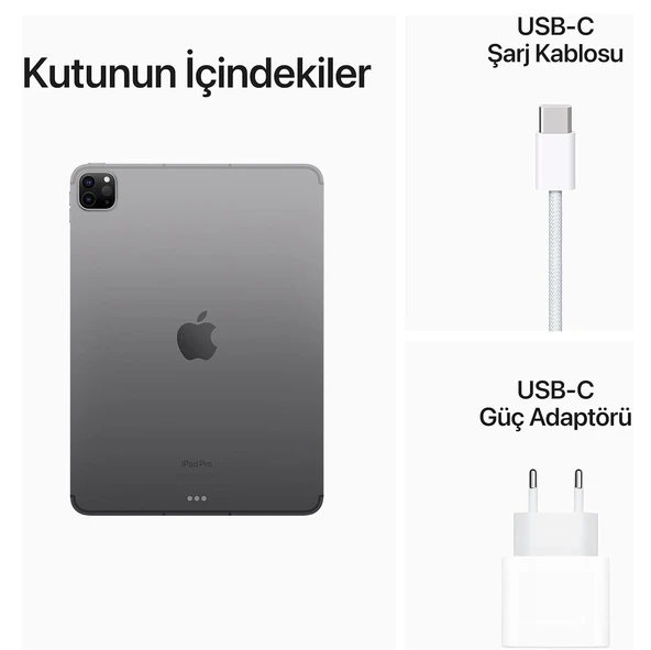iPad Pro 11 inç (4. Nesil) M2 Wi-Fi + Cellular 1TB MNYJ3TU/A - Uzay Grisi - Resim 3