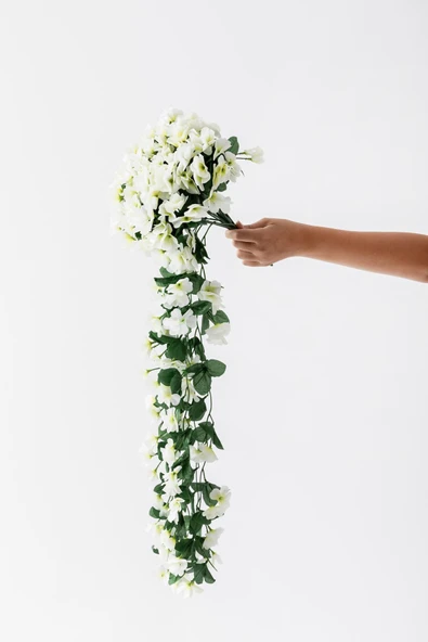 Yapay Begonvil Çiçeği 75 cm Beyaz 22 Dal - Resim 2