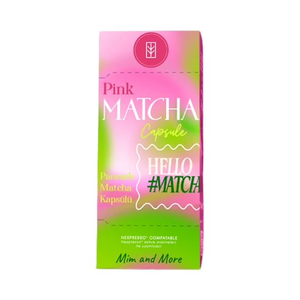 Pink Matcha Kapsül - Nespresso Uyumlu Pembe Superfood Matcha Tozu, 10lu Paket ürün görseli