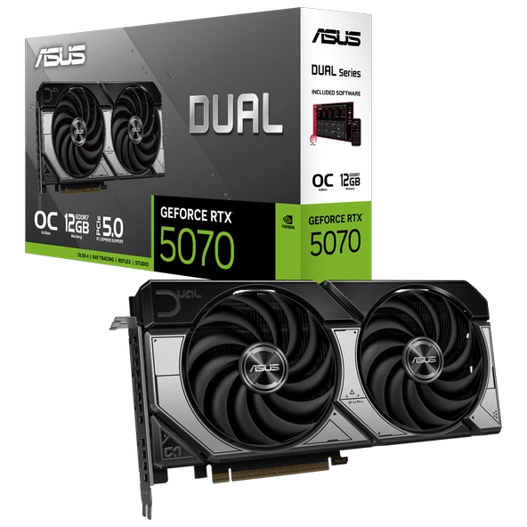 ASUS Dual GeForce RTX 5070 OC Edition 12GB GDDR7 DLSS 4 192 Bit Ekran Kartı ürün görseli