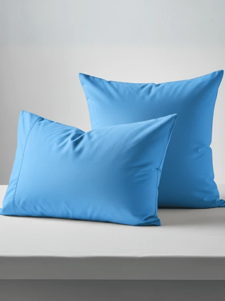 Beylini Lastikli Yatak Çarşaf Seti Yastık Kılıflı Örtü Pamuk Dayanıklı Yırtılmaz Tek Çift Kişilik Mavi 120 x 200 CM - 4