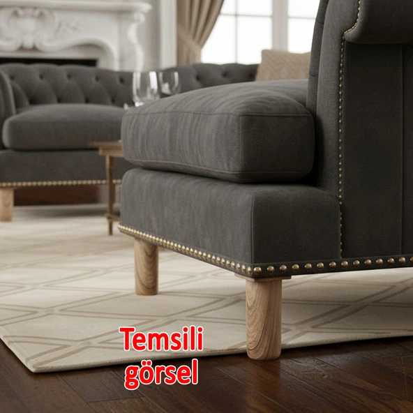 (4 Adet) Plastik Liva Doğal Meşe 15 cm Ayak Mobilya Kanepe Koltuk Baza Yükseltme Ayağı Ayakları - Resim 4