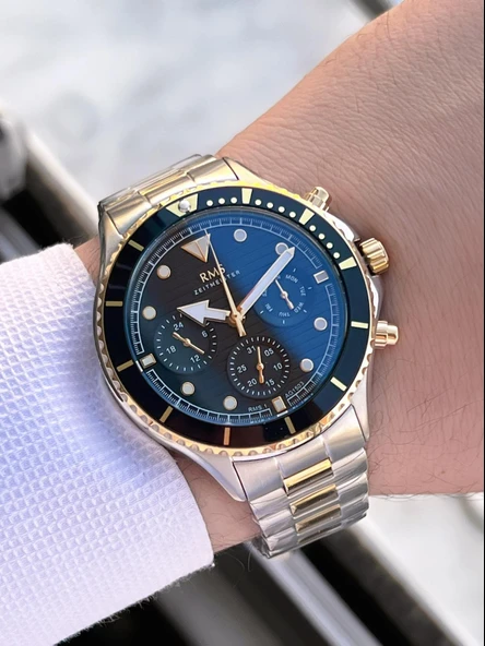 Rms Romanson 2 Yıl Garantili Çelik Kordon Çelik Kasa 5 Atm Suya Dayanıklı Erkek Kol Saati AG1503.04 - Resim 3