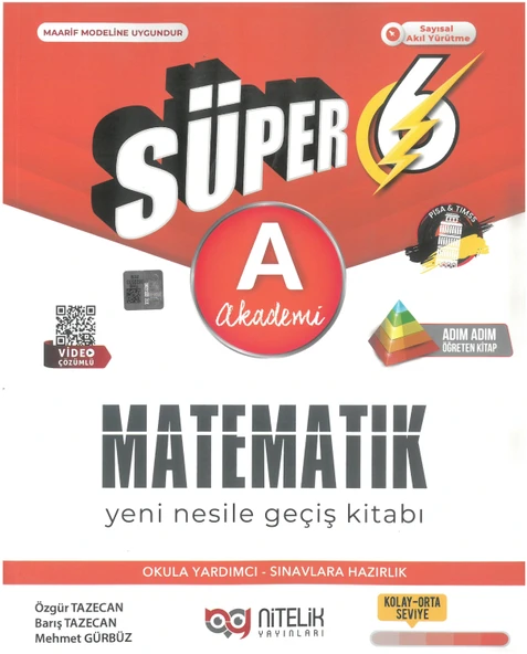 Nitelik Yayınları 6. Sınıf Süper Matematik A Yeni Nesile Geçiş Kitabı Yeni ürün görseli