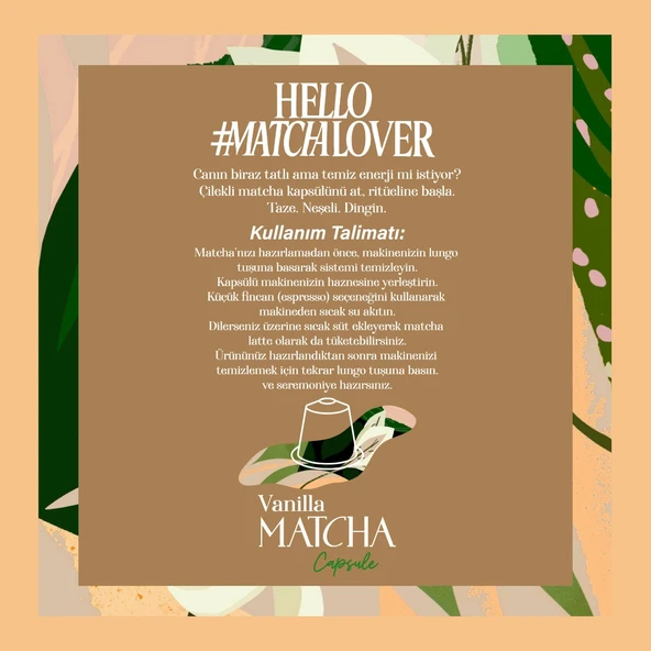 Vanilla Matcha Kapsül - Nespresso Uyumlu, Vanilya Aromalı Matcha Tozu, 10lu Paket - Resim 5