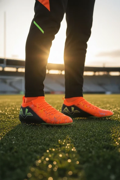 Playup Neon Turuncu Siyah Çoraplı Bağcıklı Erkek Krampon MK-252-153 M - 3