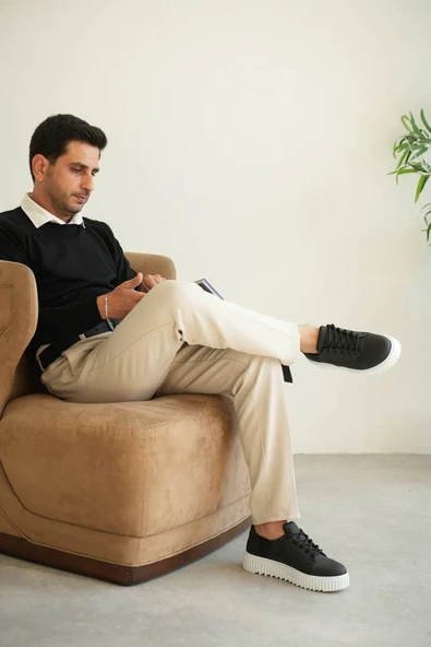 KB-X516 Kuback Siyah Cilt Günlük Erkek Ayakkabı - Resim 3