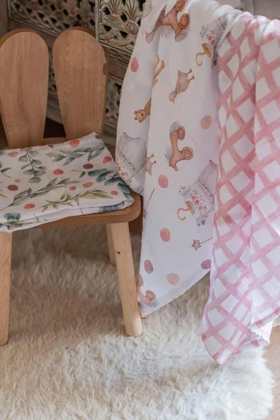 WOODYGIRL Müslin Çok Amaçlı Örtü/Battaniye - Resim 4