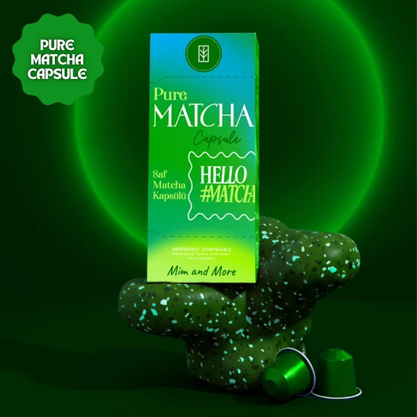 Pure Matcha Kapsül - Nespresso Uyumlu Saf Matcha Tozu, 10lu Paket - Resim 2