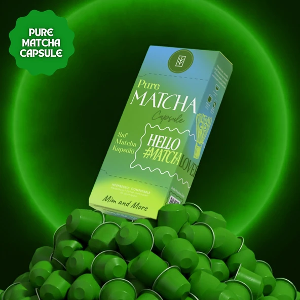 Pure Matcha Kapsül - Nespresso Uyumlu Saf Matcha Tozu, 10lu Paket - Resim 3