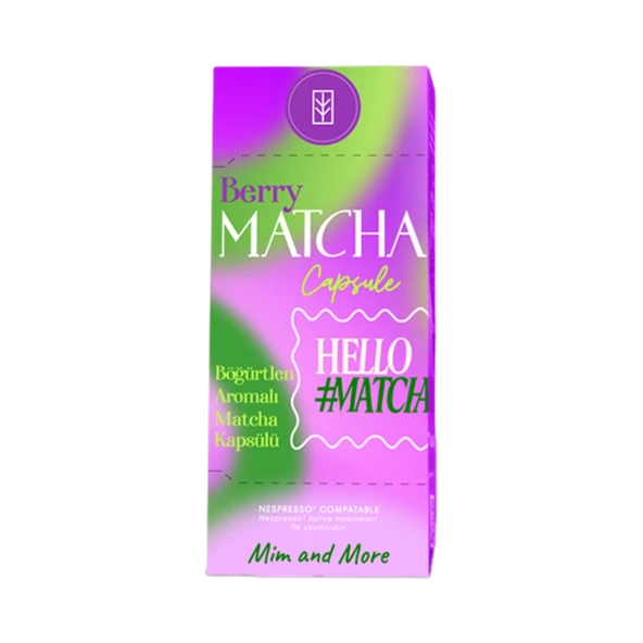 Berry Matcha Kapsül - Nespresso Uyumlu, Böğürtlen Aromalı Matcha Tozu, 10lu Paket ürün görseli
