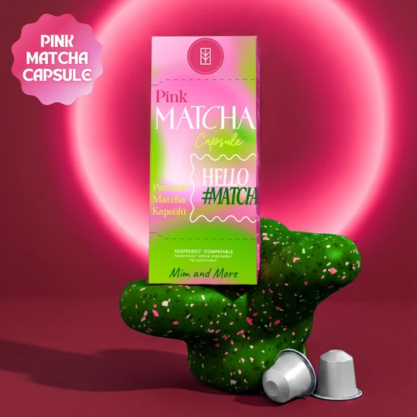 Pink Matcha Kapsül - Nespresso Uyumlu Pembe Superfood Matcha Tozu, 10lu Paket - Resim 2