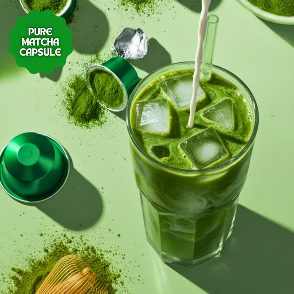 Pure Matcha Kapsül - Nespresso Uyumlu Saf Matcha Tozu, 10lu Paket - Resim 4