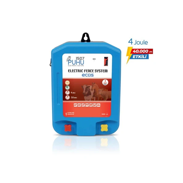 Puhu Ecos Eko Güneş Enerjili Elektrikli Çit Cihazı (4 Joule) (40W Panel + 12V/24Ah Jel Akü) - Resim 2