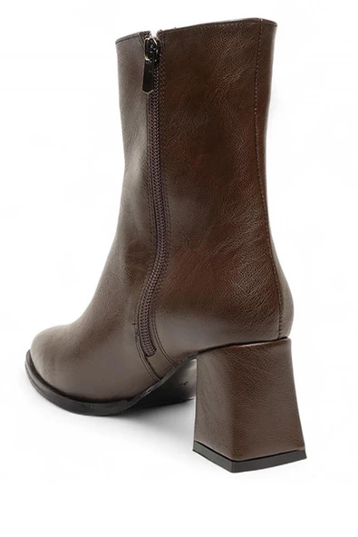 Celira Rna Kahve Kısa Topuklu Günlük Kadın Bot - Resim 2