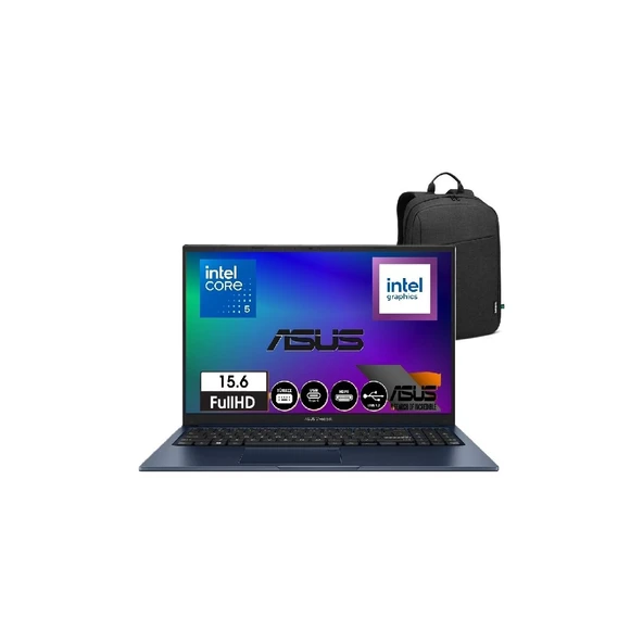 Vivobook 15 X1504VA-NJ3665S2 Intel Core 5 120U 16GB 1tb SSD Intel Graphics 15,6" Fhd Windows 11 Pro Taşınabilir Bilgisayar Snertech Çantaa ürün görseli