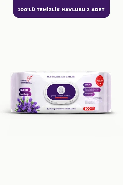 SUBO YÜZEY TEMİZLİK HAVLUSU 100 'LÜ  LAVANTA FERAHLIĞI 3X100