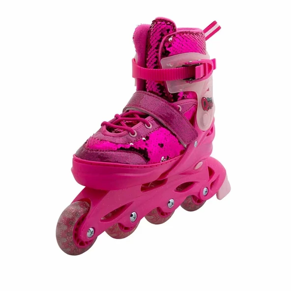 Rising Sports Inline 4 Teker Paten Pembe Payetli - Resim 3