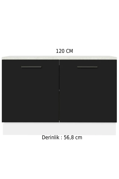 Tdesigno İndu Mutfak Alt Modül 120 cm-Çok Amaçlı Dolap- Tezgah Dahil - Resim 3
