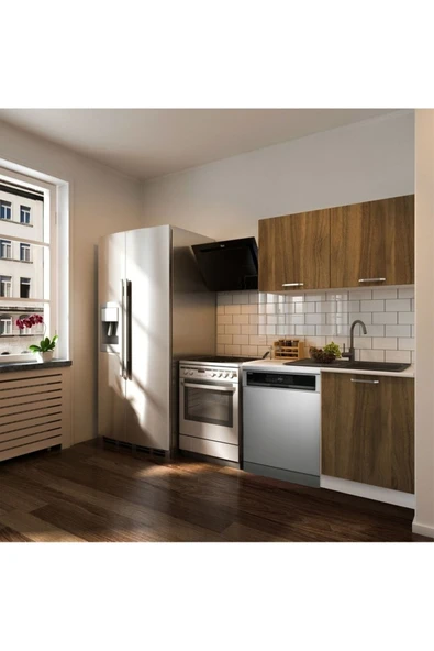 Tdesigno Vora Hazır Mutfak Dolabı 120 cm-Beyaz Laminat Tezgah Dahil-Bulaşık Makinesi Yeri Mevcut-Mat ürün görseli