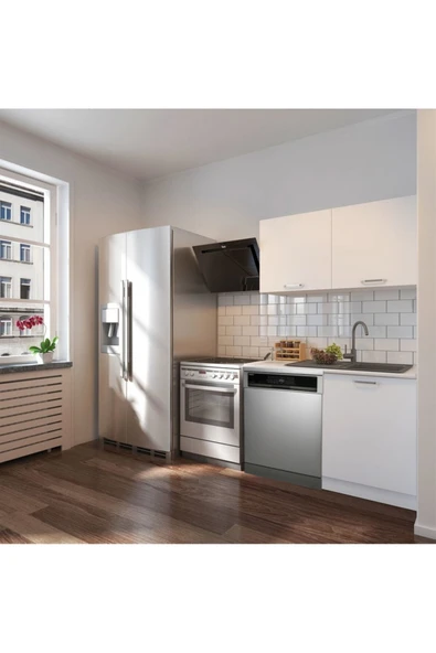 Tdesigno Vora Hazır Mutfak Dolabı 120 cm-Beyaz Laminat Tezgah Dahil-Bulaşık Makinesi Yeri Mevcut-Mat ürün görseli