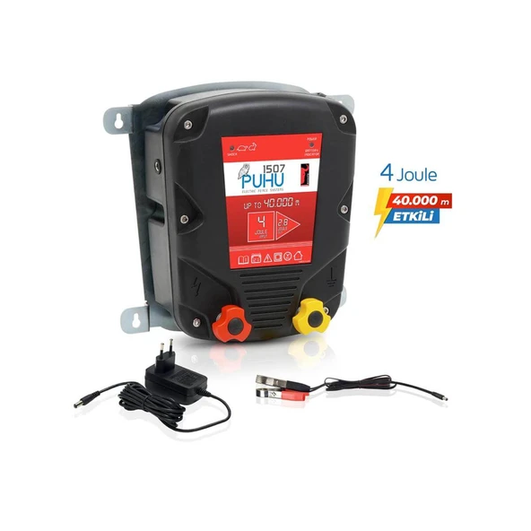 Puhu Güneş Enerjili Elektrikli Çit Cihazı (4 Joule) (40W Panel + 12V/24Ah Jel Akü) - Resim 2