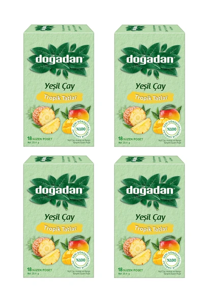 Doğadan Tropik Tatlar Poşet Yeşil Çay 18'li x 4 Adet ürün görseli