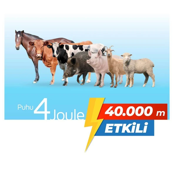 Puhu Ecos Güneş Enerjili Elektrikli Çit Cihazı (4 Joule) (40W Panel + 12V/24Ah Jel Akü) - Resim 6