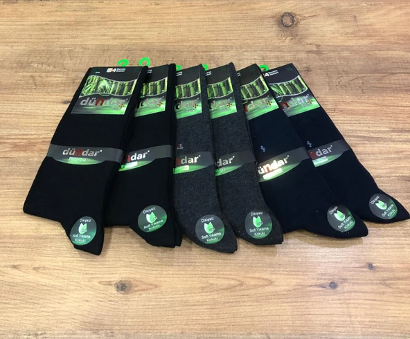 6 Lı Dündar Bambu Koku Yapmayan Erkek Mevsimlik Sonbahar Kış Dikişsiz Soket Çorap 40 - 44 No - 5