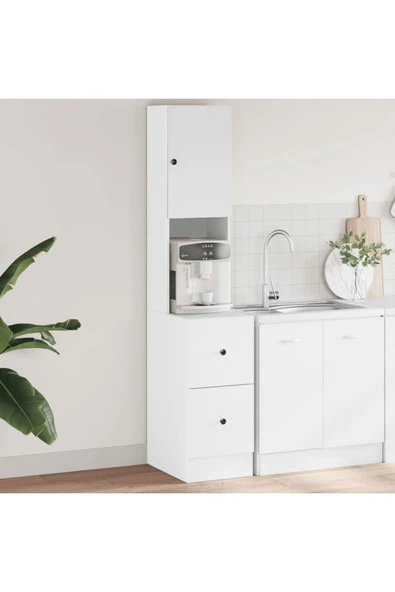 Tdesigno Lisa Çok Amaçlı Dolap-Mutfak-Kiler Dolabı-Kahve Köşesi-Beyaz ürün görseli