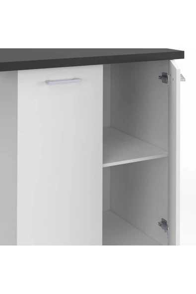 Tdesigno Melo Mutfak Adası- Çok Amaçlı Dolap-Erzak-Mutfak-Kiler Dolabı-Kahve Köşesi-Beyaz-115 cm-Çift Taraflı - Resim 6