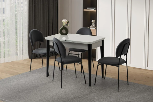 Tekno Suna MDF Açılır Mutfak Masa Sandalye Takımı 60x100 ürün görseli 1