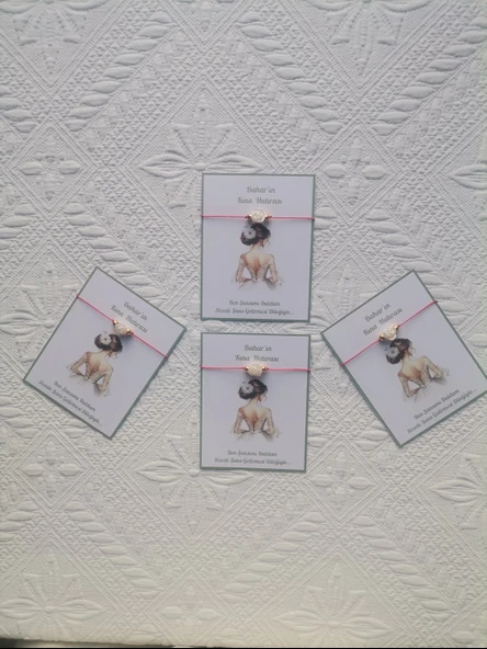 72 Adet Kişiye Özel Gül İnci Model Düğün Nikah Nişan Söz Kına Hatırası Dağıtmalık Hediyelik Bileklik - Resim 5