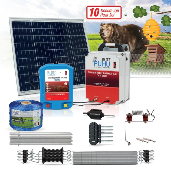 Puhu Ecos Eko Model Kuruluma Hazır Elektrikli Çit Sistemi (10 Dönümlük) (8 Joule) ürün görseli 1