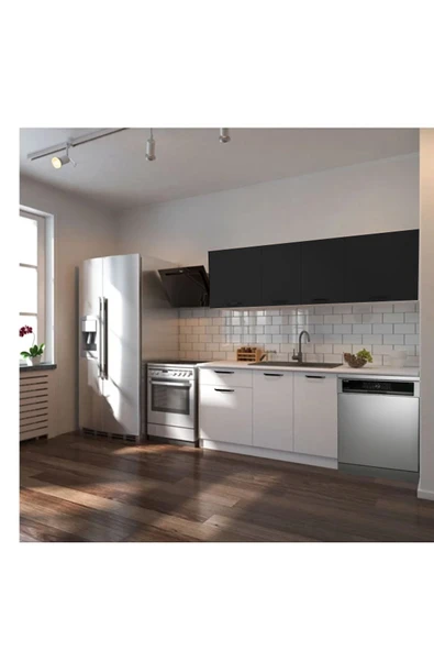 Tdesigno Patos Hazır Mutfak Dolabı 200 Cm -Beyaz Laminat Tezgah Dahil-Bulaşık Makinesi Yeri Mevcut ürün görseli
