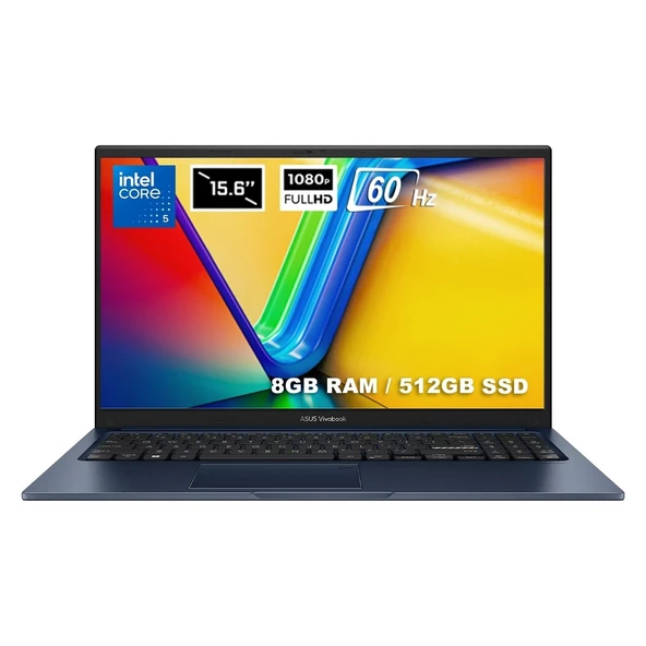 Vivobook 15 X1504VA-NJ3665 Intel Core 5 120U 8GB 512GB SSD Freedos 15.6" Taşınabilir Bilgisayar ürün görseli 1