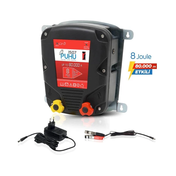 Puhu Elektrikli Çit Cihazı (8 Joule = 80.000 M) - Resim 3