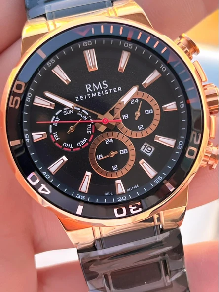 RMS Romanson İç Fonksiyonları Aktif  Özel Seri Kararmaz Renk Atmaz 5 Atm Erkek Kol Saati AG1404.09 - Resim 4
