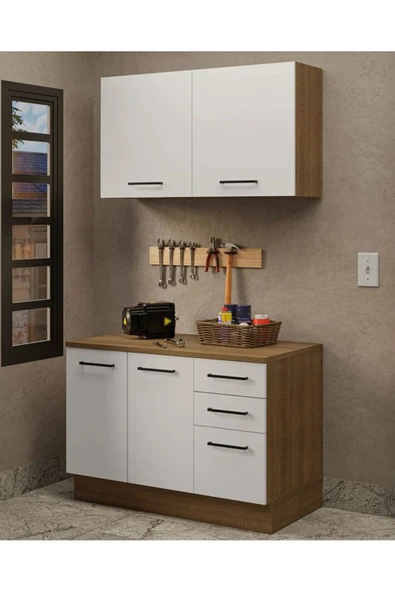 Tdesigno Milot Çok Amaçlı Dolap-Mikrodalga-Erzak-Airfryer-Mutfak-Kiler Dolabı-Kahve Köşesi-Beyaz-120 cm ürün görseli