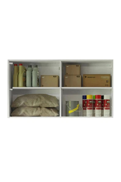 Tdesigno Fin Mutfak Üst Modül 120 cm Beyaz-Çok Amaçlı Dolap - Resim 4