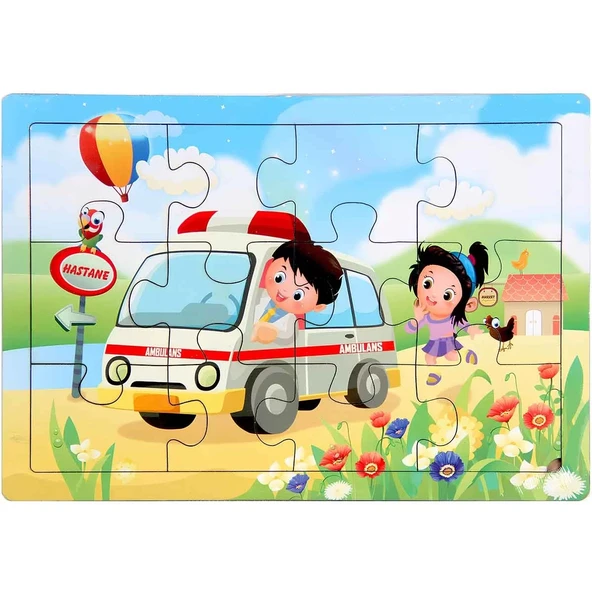 Ahşap Eğitici Puzzle 12 Parça - Resim 5