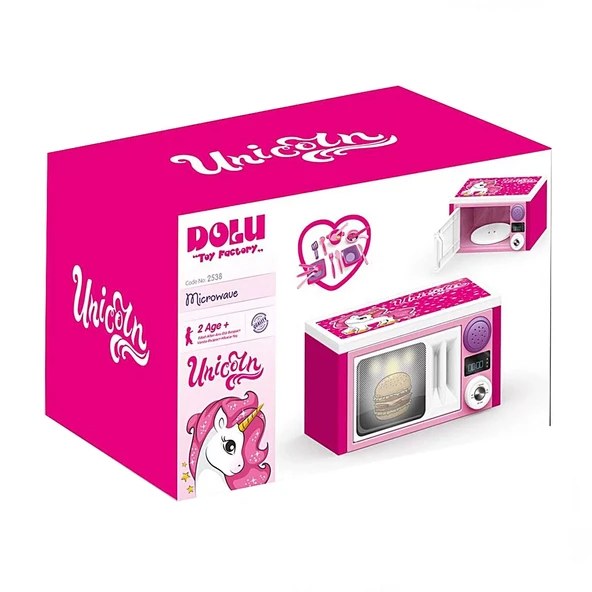 Dolu Unicorn Sesli Pembe Mikrodalga Fırın - Resim 3