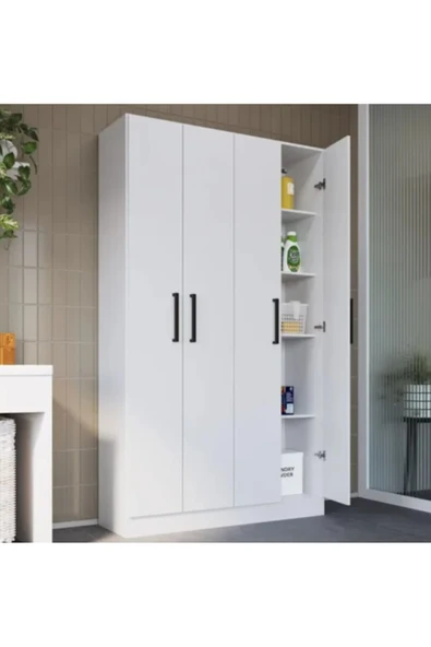 Tdesigno Devrim Çok Amaçlı Dolap,10 Raflı, 2 Kapaklı Mutfak Dolabı Kiler Dolabı Banyo Dolabı ürün görseli