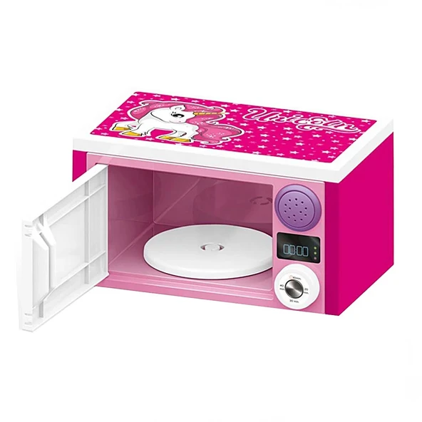 Dolu Unicorn Sesli Pembe Mikrodalga Fırın - Resim 2