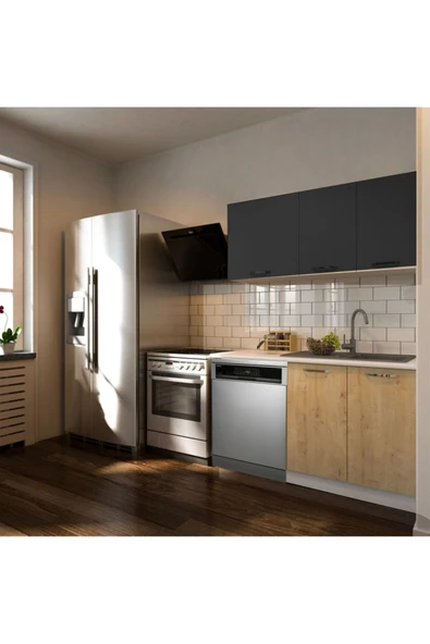 Tdesigno Klos Hazır Mutfak Dolabı 140 Cm -Beyaz Laminat Tezgah Dahil-Bulaşık Makinesi Yeri Mevcut-Mat ürün görseli