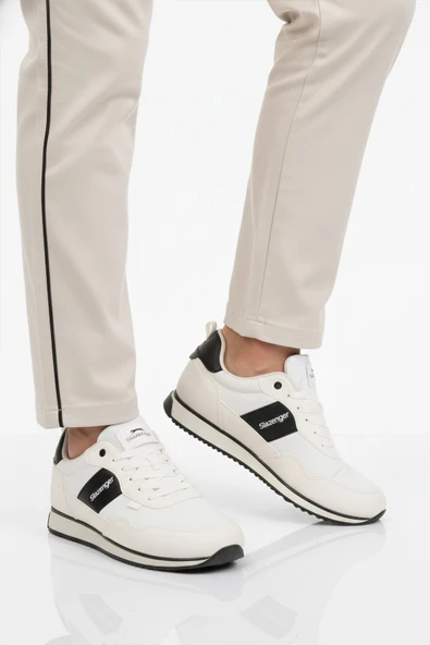 Slazenger Beyaz Siyah Bağcıklı Cilt Erkek Spor Ayakkabı Offense M ürün görseli