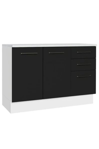 Tdesigno Yale Mutfak Alt Modül 3 Çekmeceli -2 Kapaklı-120 Cm -tezgah Dahil - Resim 3